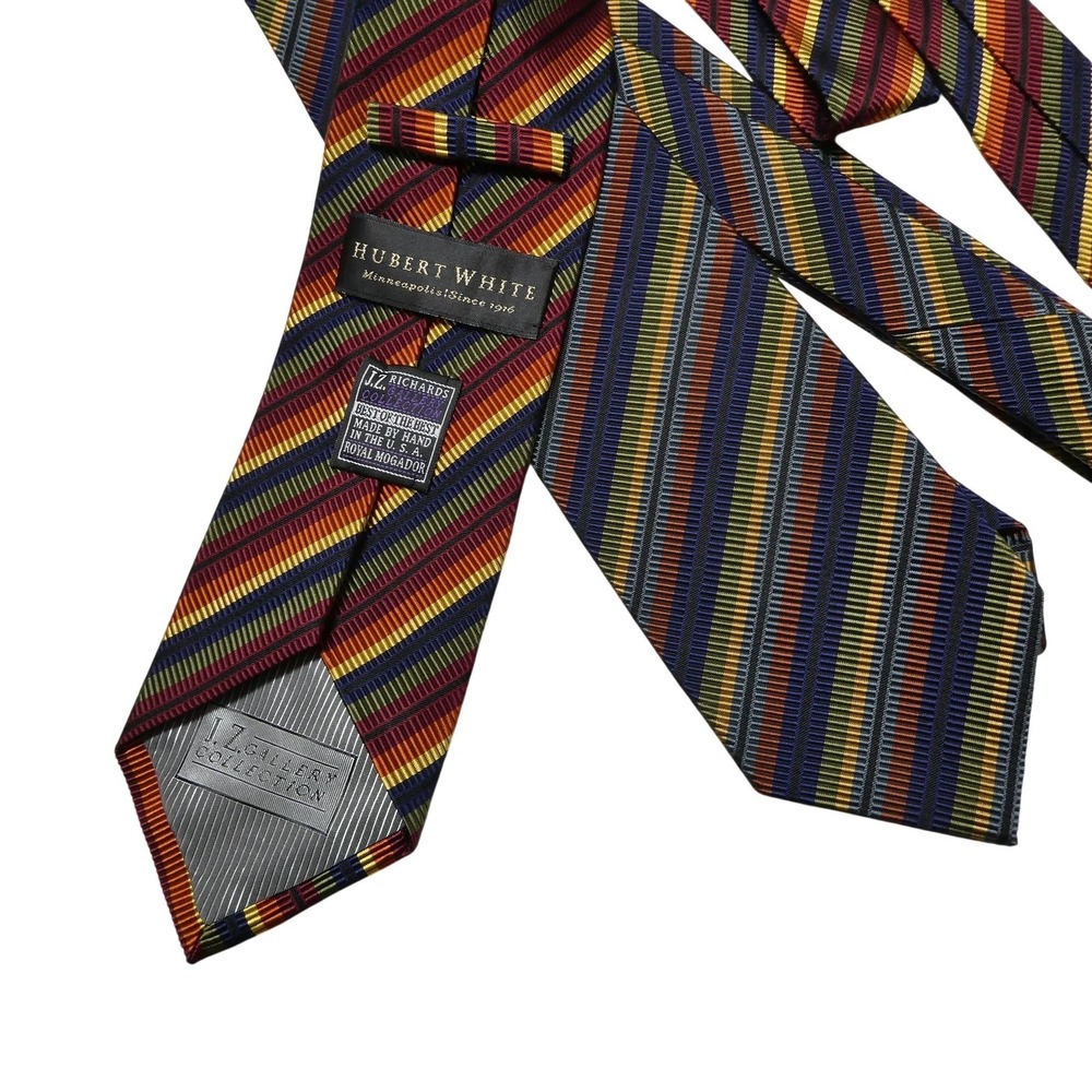 J.Z. Richards Tie Set Mens One Size Multicolor Striped Silk Blend Lot 2 USA